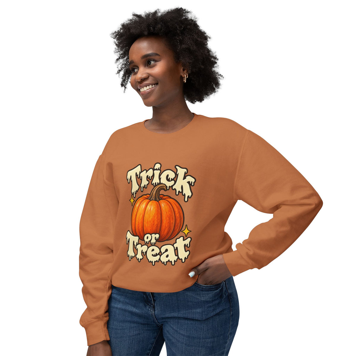 Halloween Pumpkin "Trick or Treat" Crewneck Sweatshirt