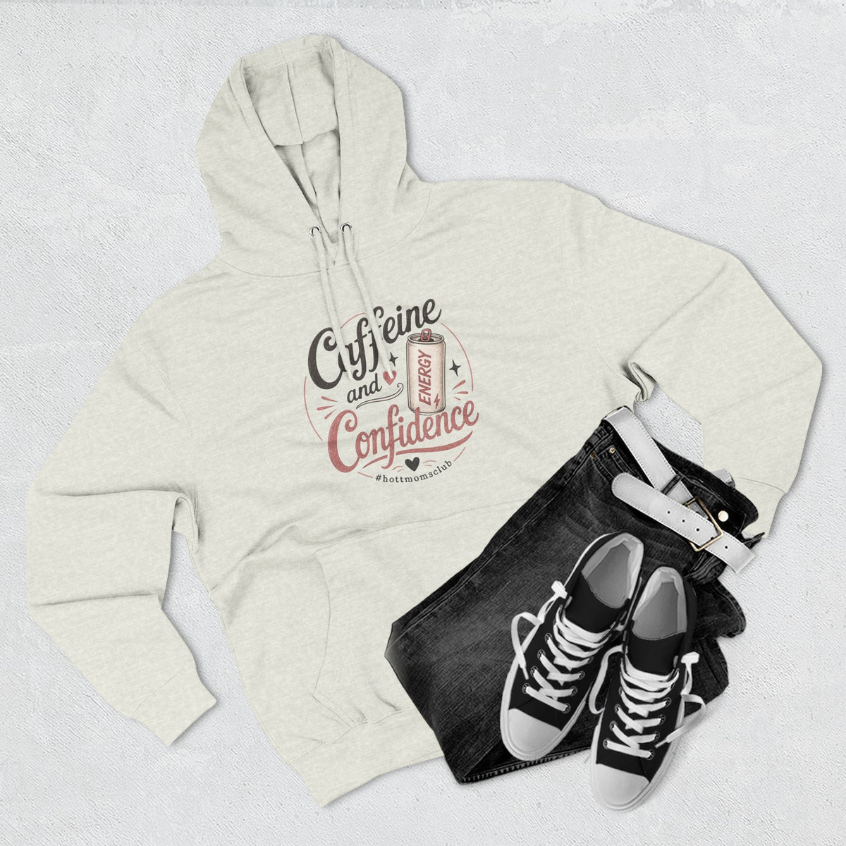 Caffeine and Confidence Hoodie — Women's Coffee Lover Pullover