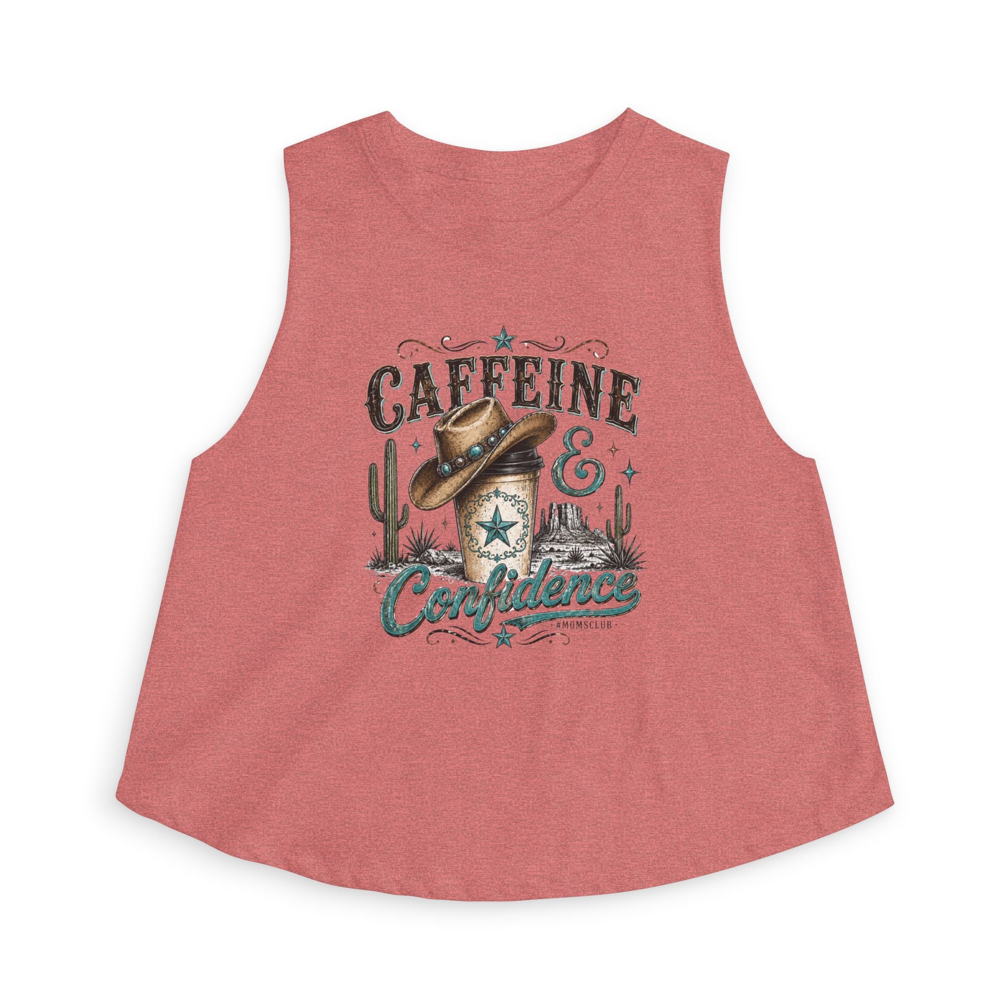 Caffeine & Confidence Crop Top — Western Coffee Lover Tank