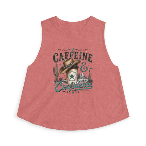 Caffeine & Confidence Crop Top — Western Coffee Lover Tank