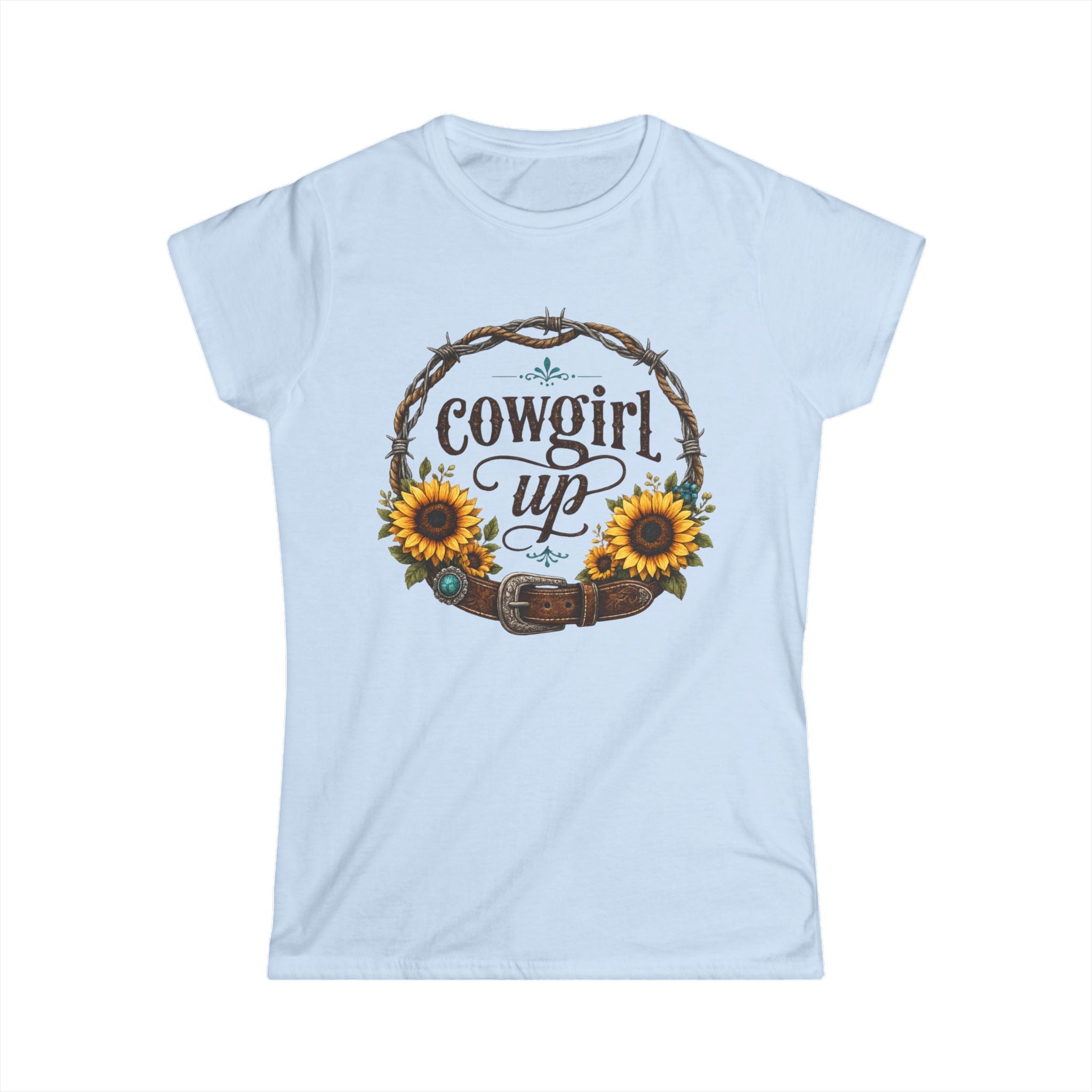 Cowgirl Up Sunflower Tee | Western Floral Ranch Shirt