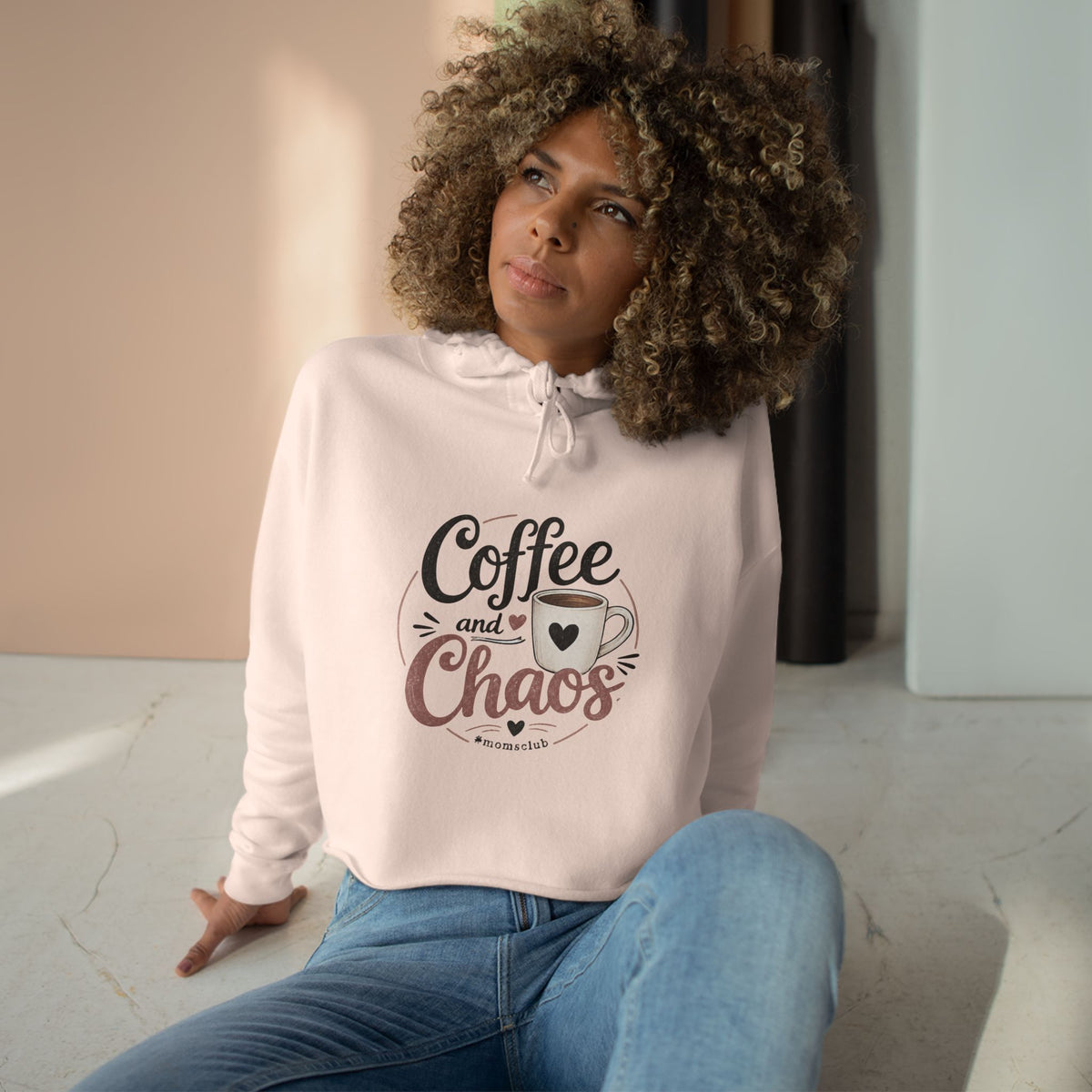 Crop Hoodie coffee and chaos