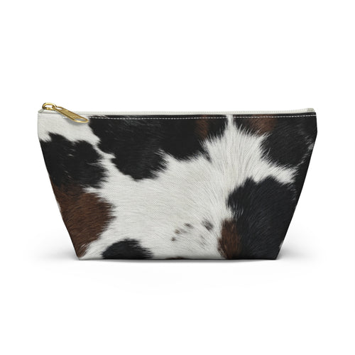 Brown Black Cowhide Print  Pouch | TBottom Makeup Bag