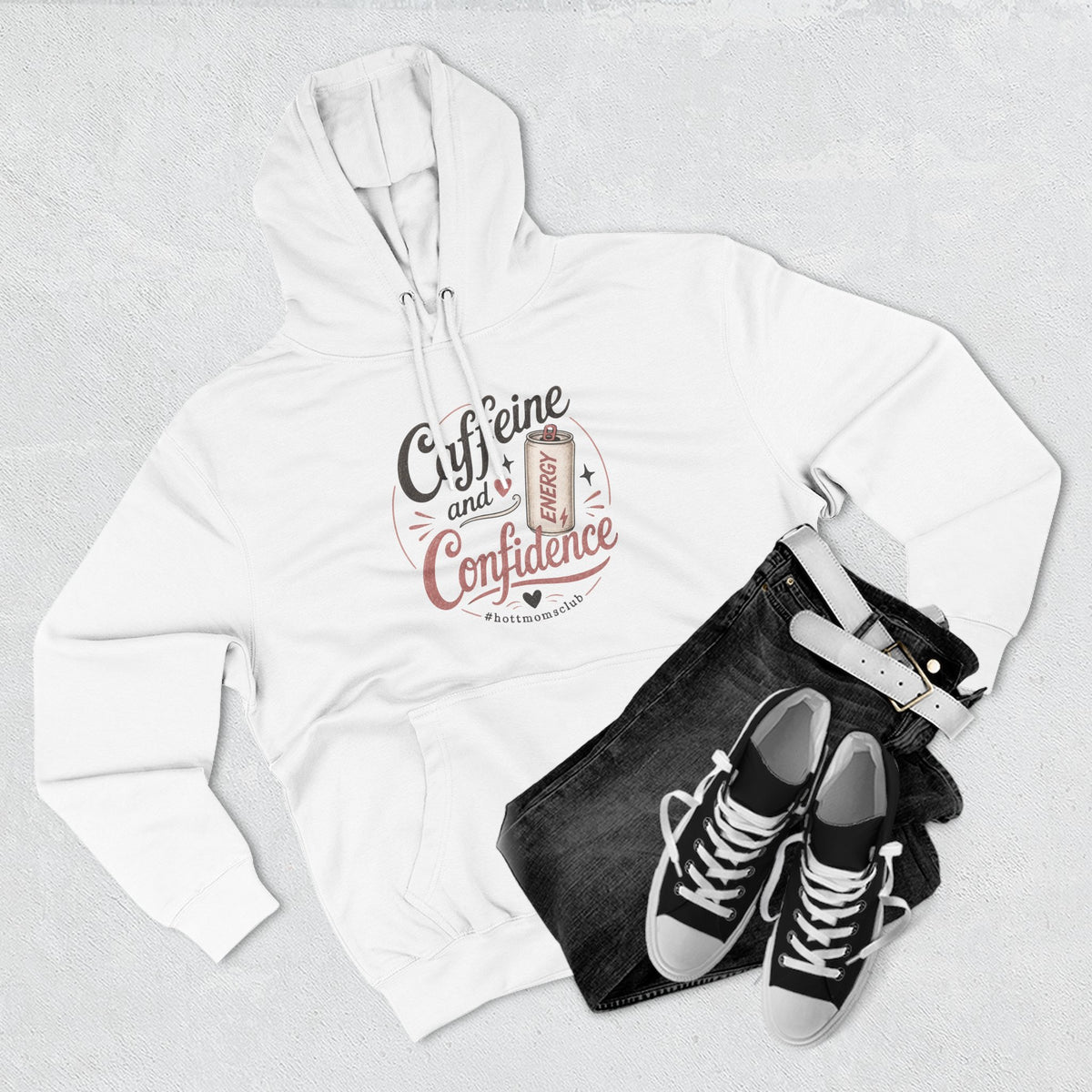 Caffeine and Confidence Hoodie — Women's Coffee Lover Pullover