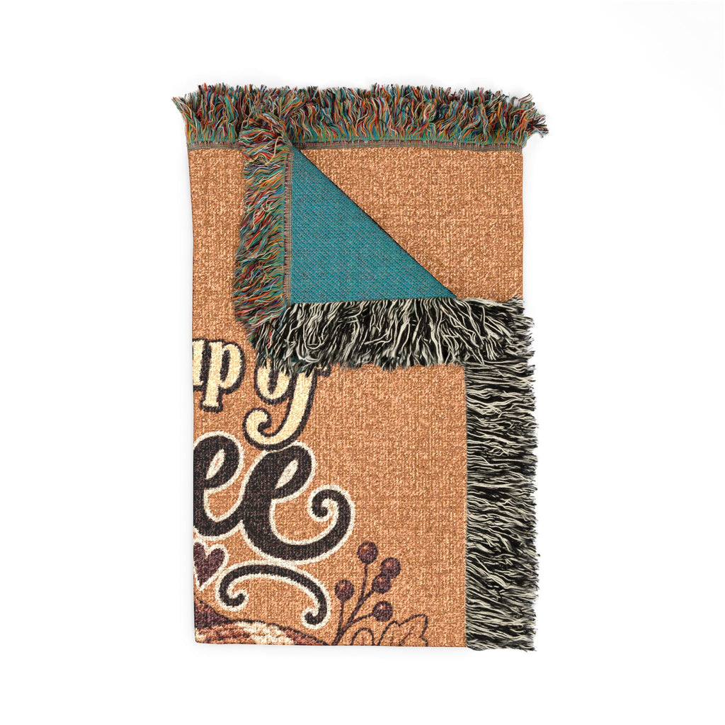 Woven Blanket — Cozy Coffee & Nature Throw Blanket (Give me a cup of coffee, please don't leave me alone)
