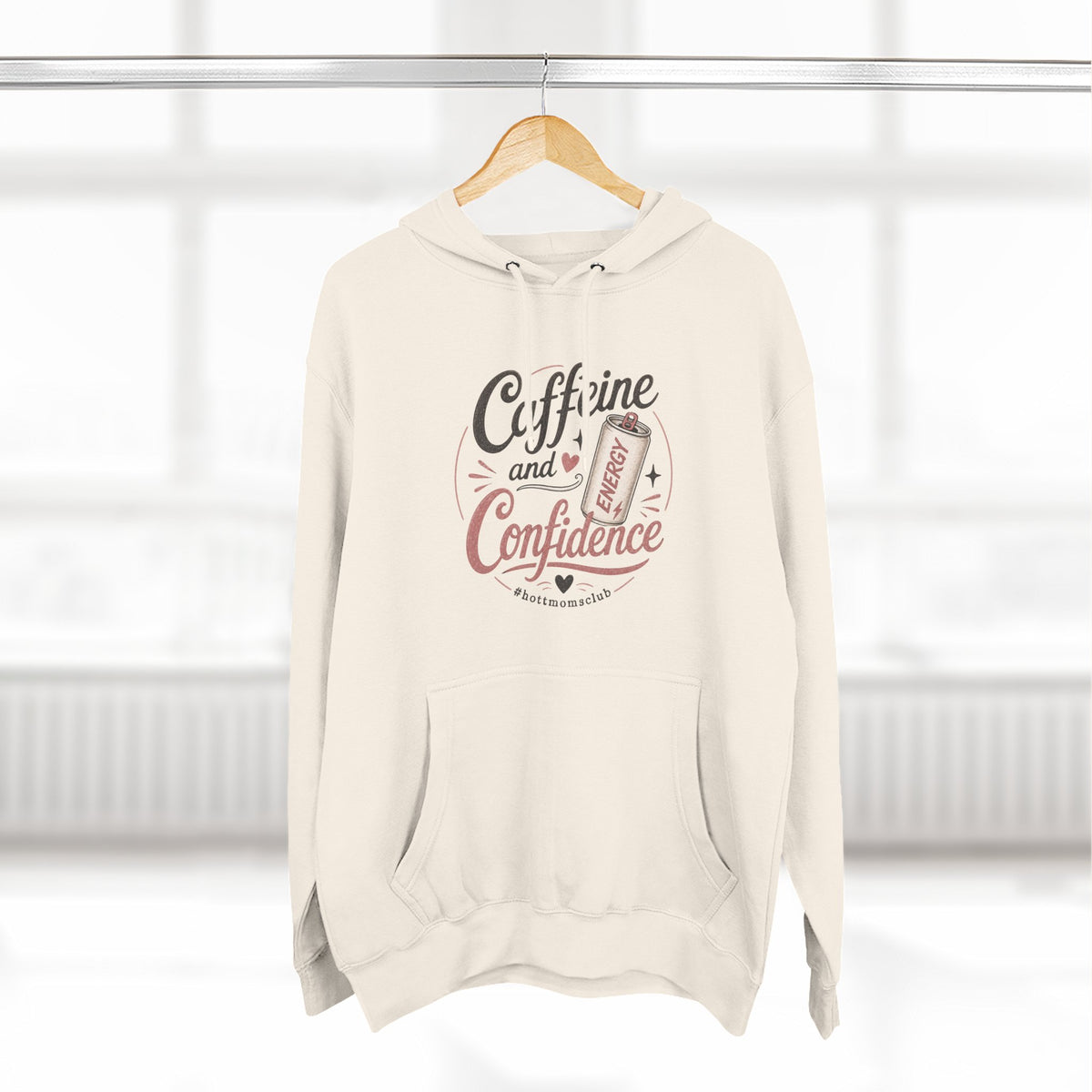 Caffeine and Confidence Hoodie — Women's Coffee Lover Pullover