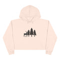 Cropped Hoodie — Minimal Forest Deer Silhouette