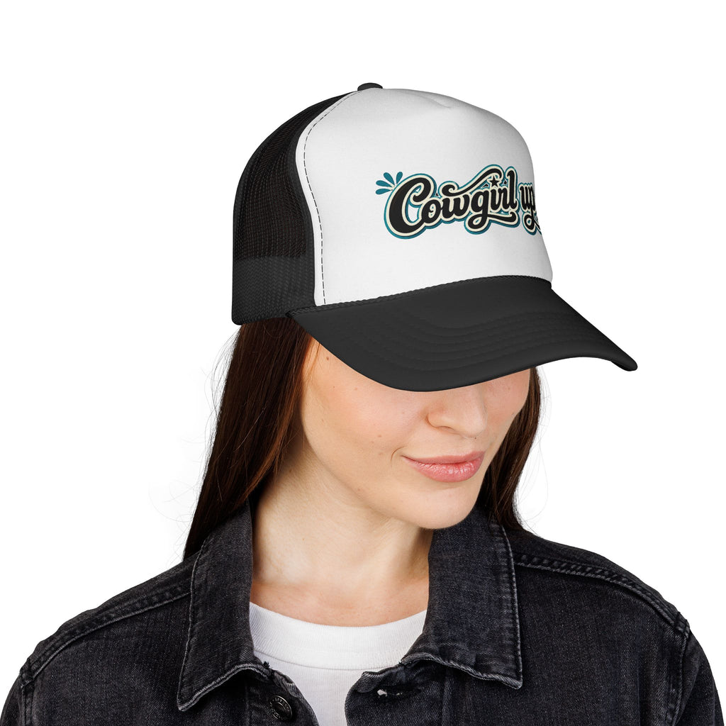Cowgirl Up Trucker Cap — Retro Western Mesh Hat