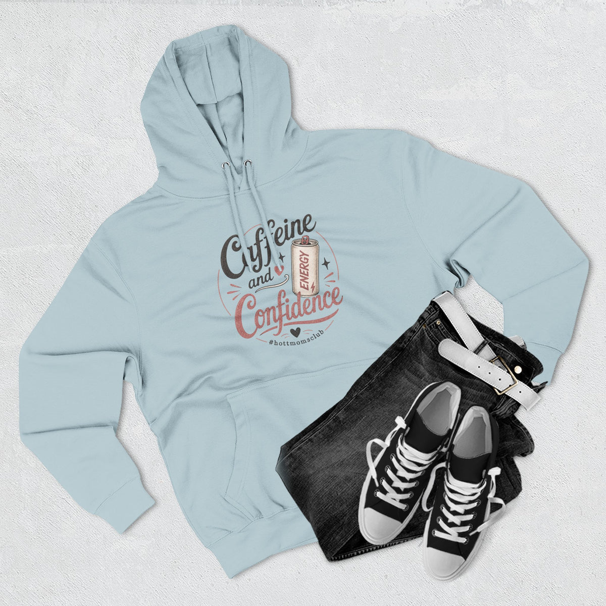 Caffeine and Confidence Hoodie — Women's Coffee Lover Pullover