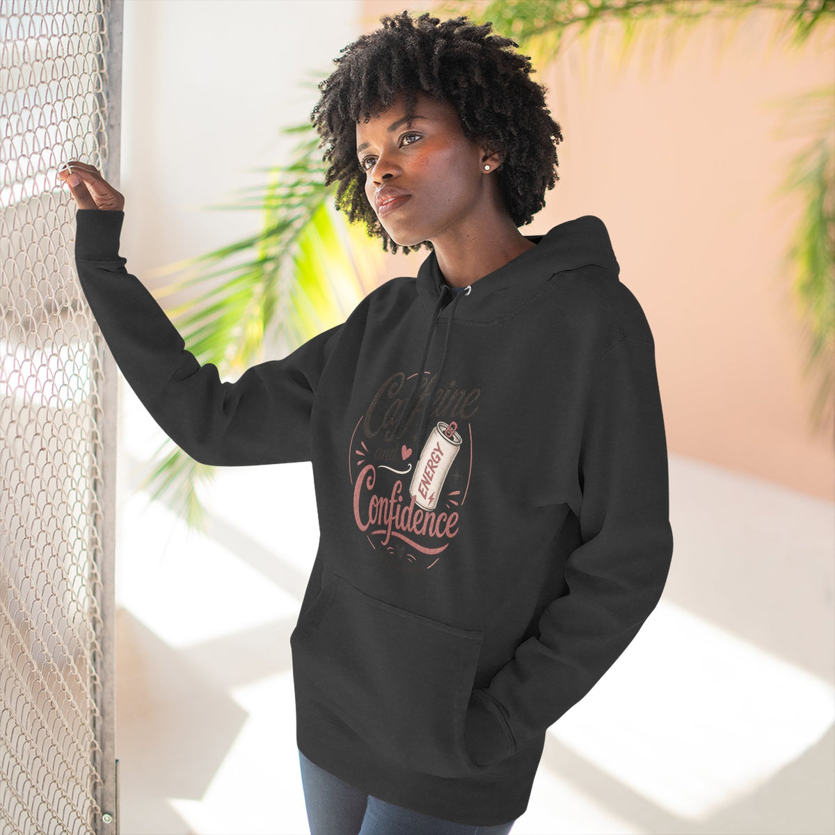 Caffeine and Confidence Hoodie — Women's Coffee Lover Pullover