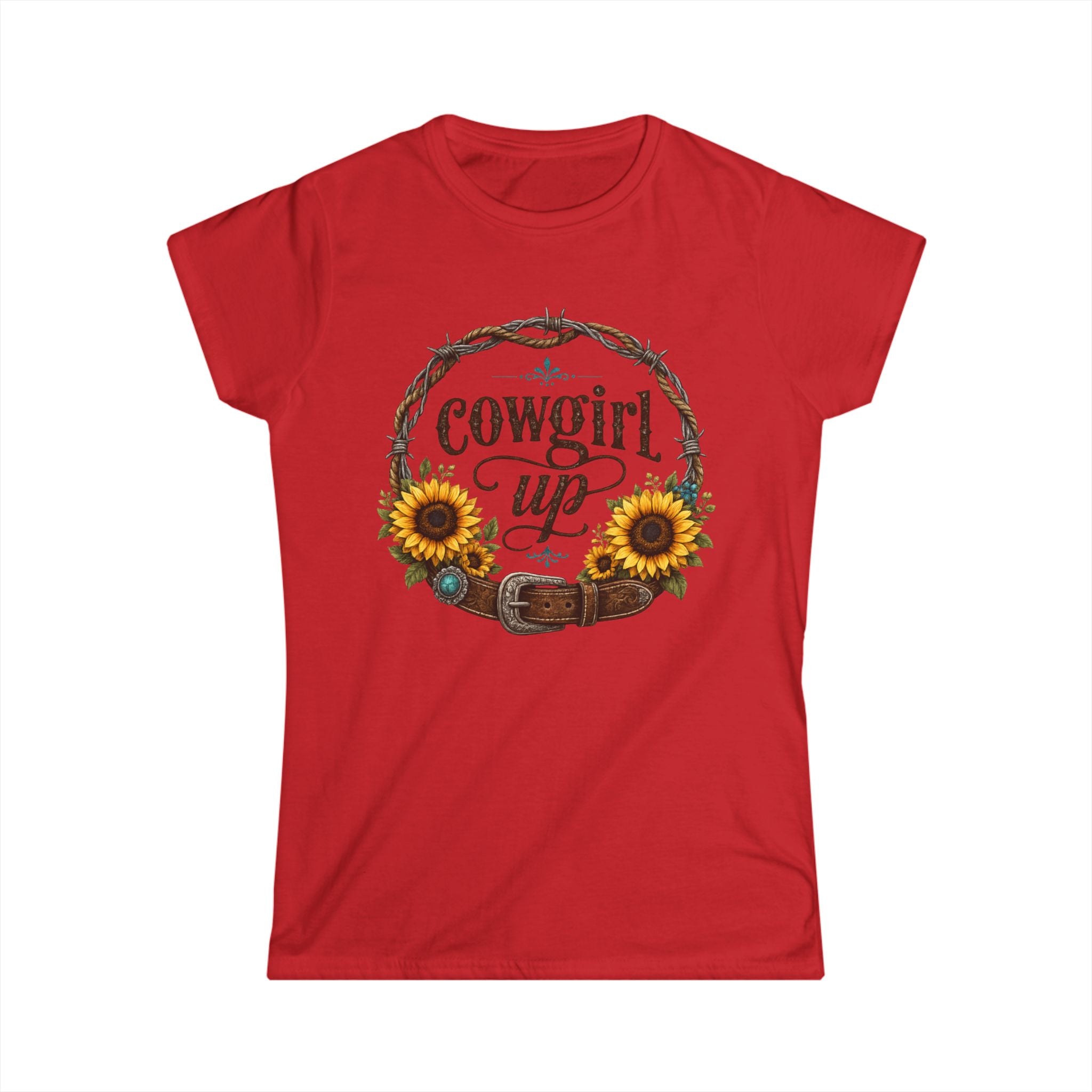 Cowgirl Up Sunflower Tee | Western Floral Ranch Shirt