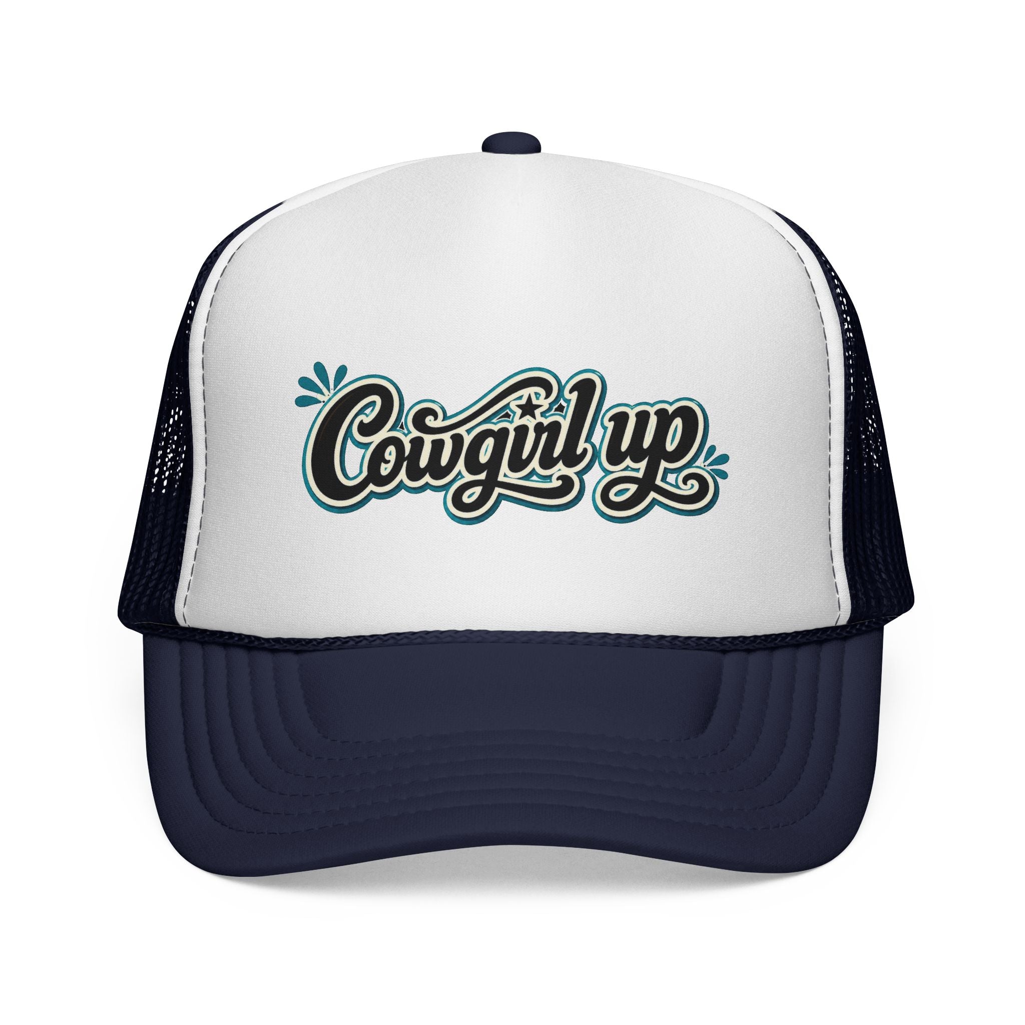 Cowgirl Up Trucker Cap — Retro Western Mesh Hat
