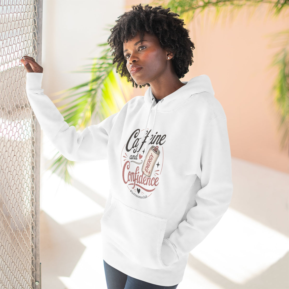 Caffeine and Confidence Hoodie — Women's Coffee Lover Pullover