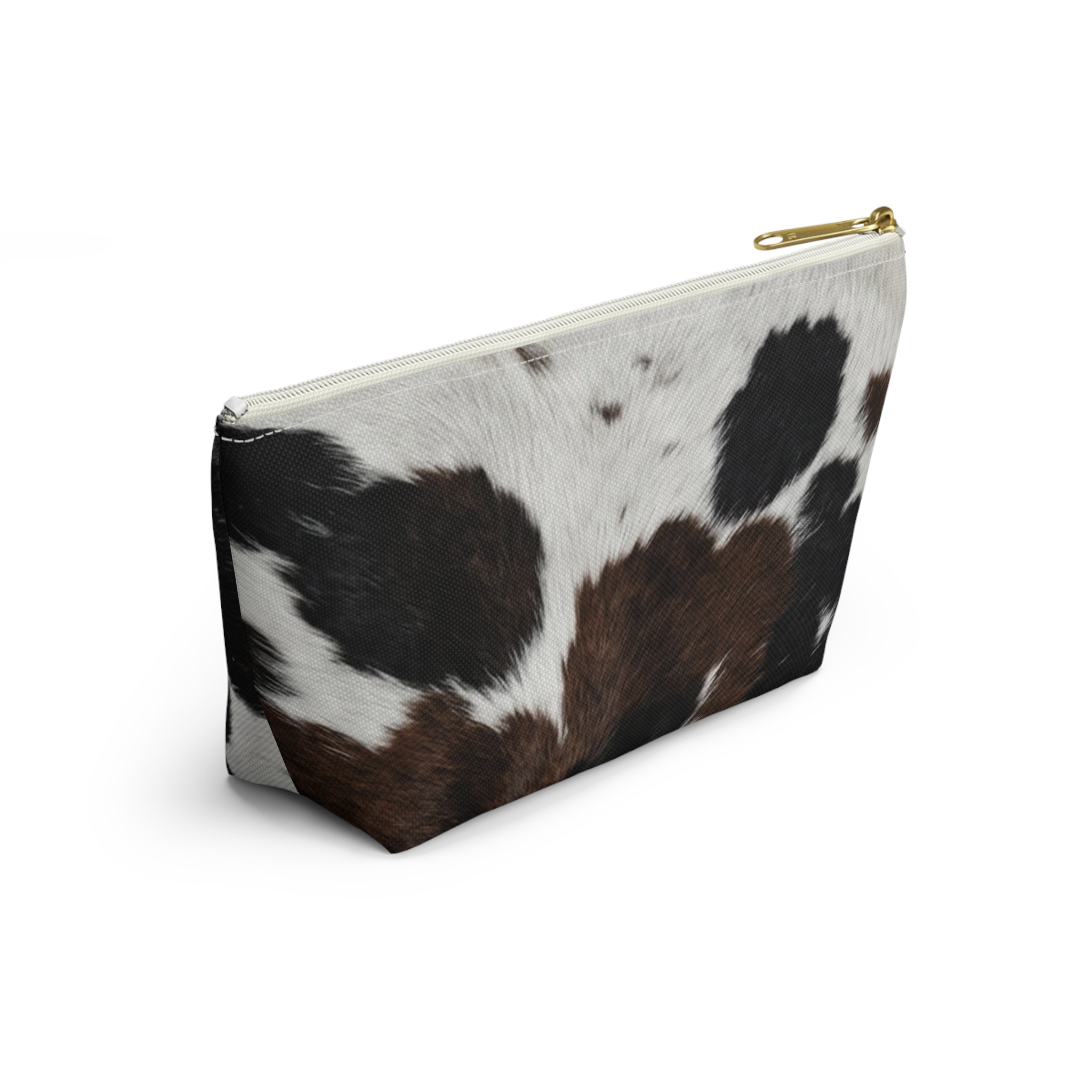 Brown Black Cowhide Print  Pouch | TBottom Makeup Bag