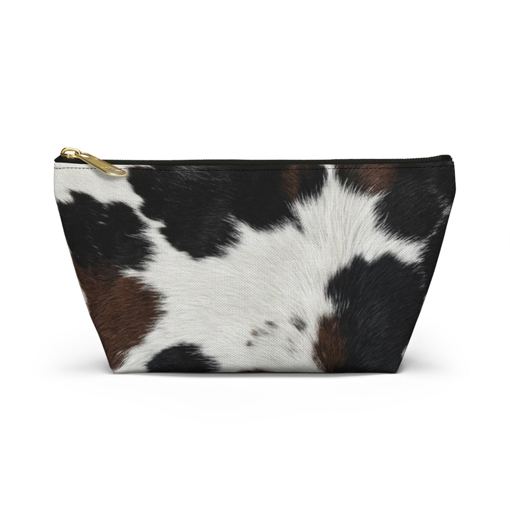 Brown Black Cowhide Print  Pouch | TBottom Makeup Bag