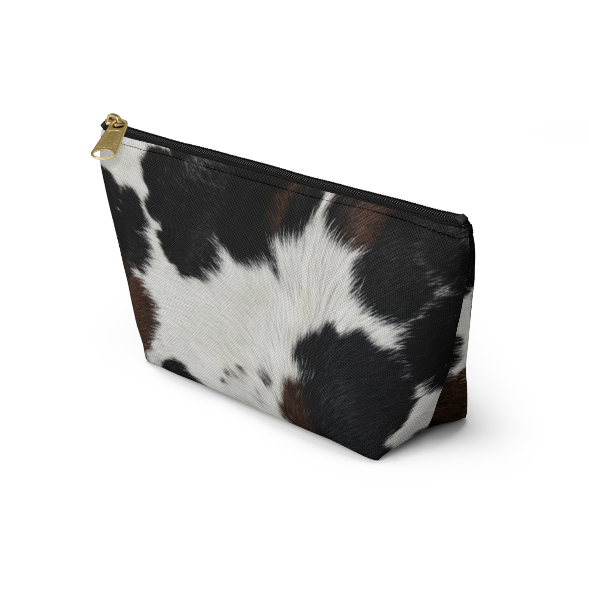 Brown Black Cowhide Print  Pouch | TBottom Makeup Bag