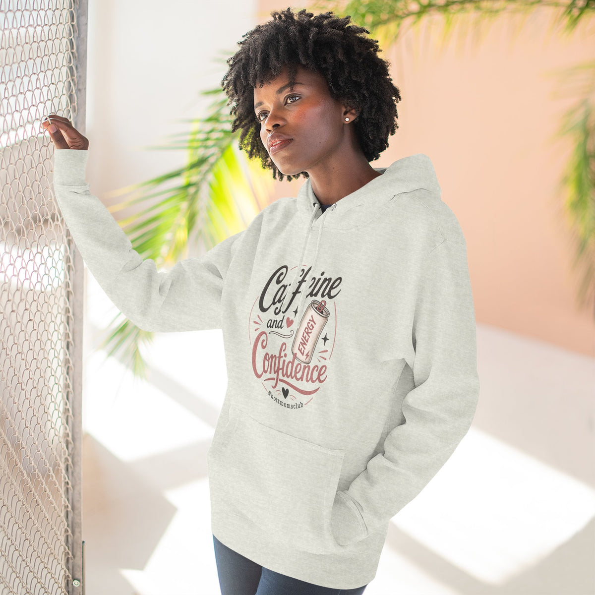 Caffeine and Confidence Hoodie — Women's Coffee Lover Pullover