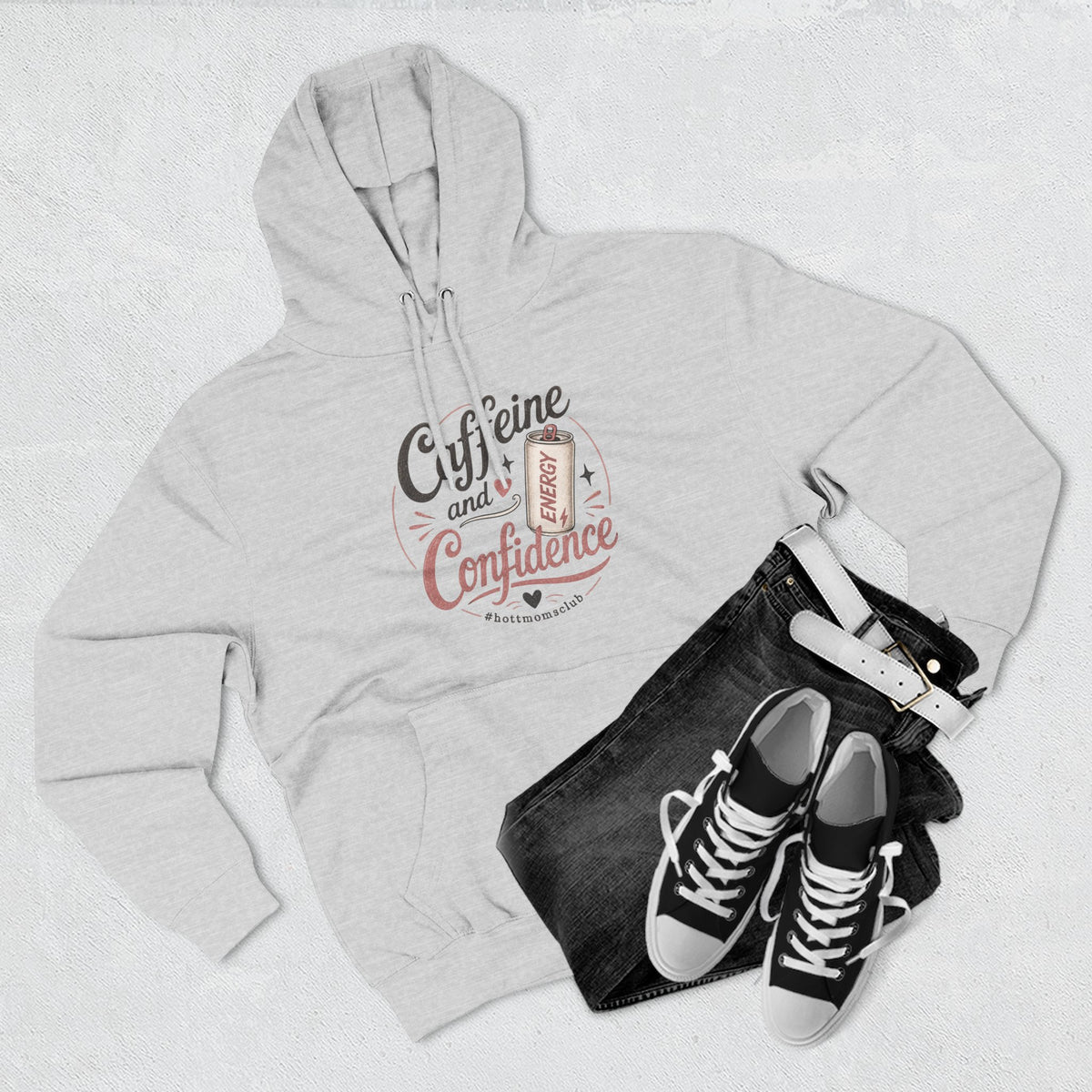 Caffeine and Confidence Hoodie — Women's Coffee Lover Pullover