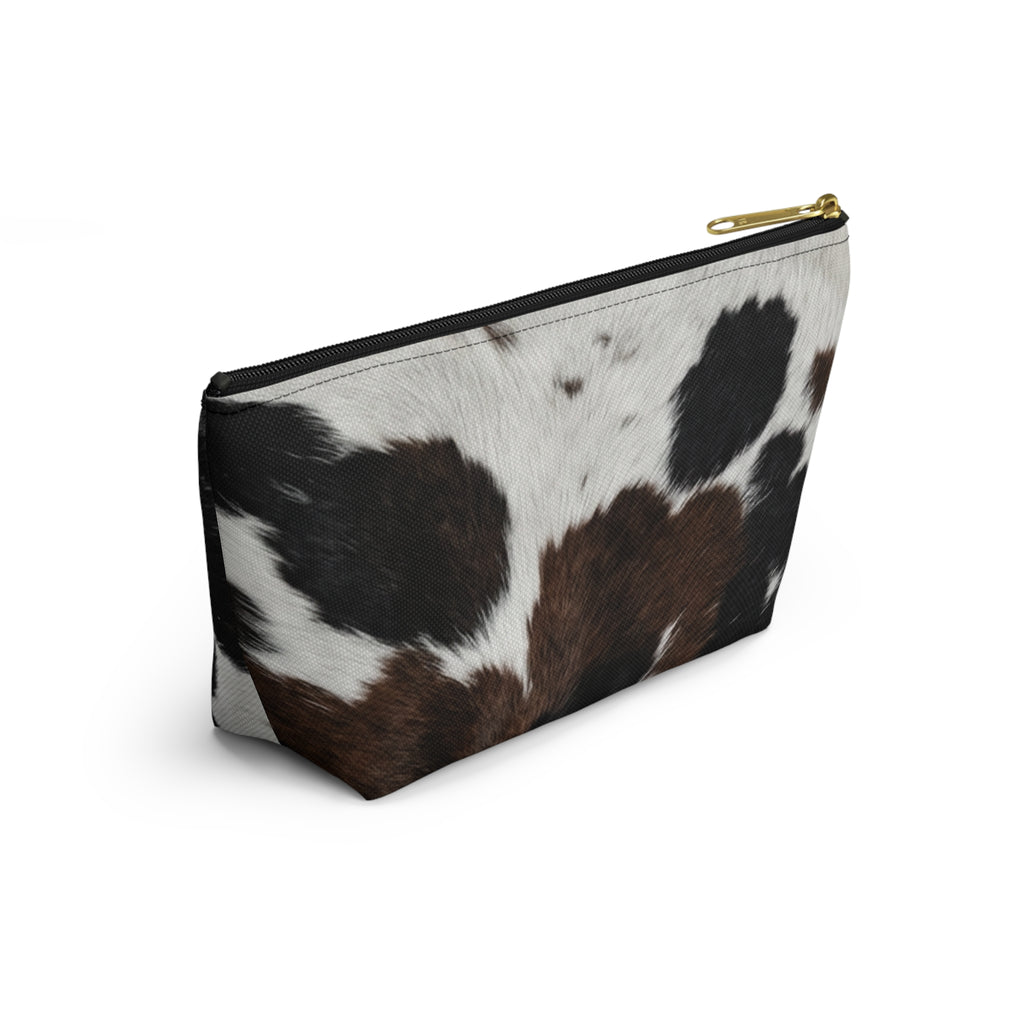 Brown Black Cowhide Print  Pouch | TBottom Makeup Bag