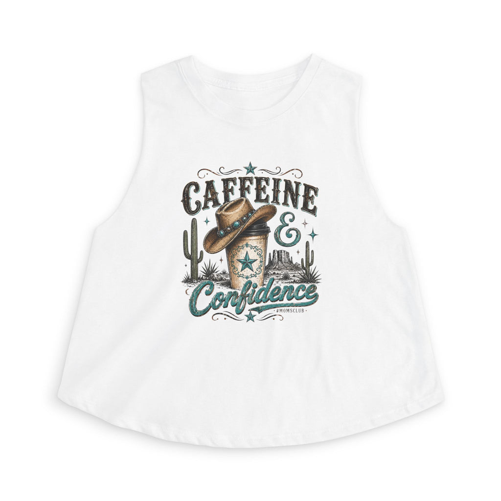 Caffeine & Confidence Crop Top — Western Coffee Lover Tank
