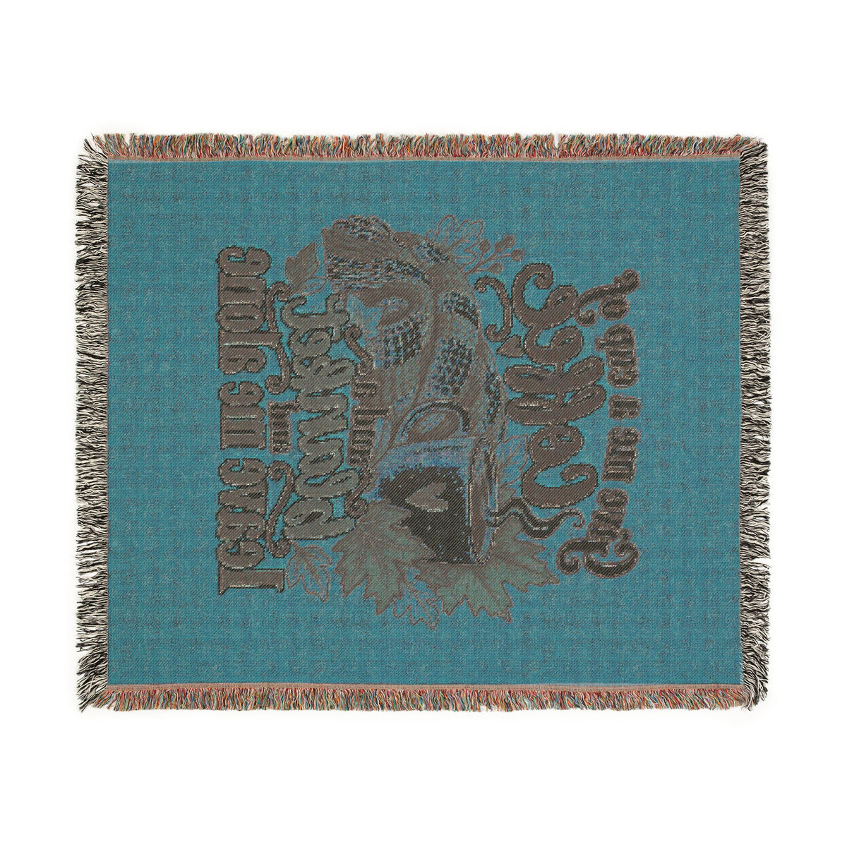 Woven Blanket — Cozy Coffee & Nature Throw Blanket (Give me a cup of coffee, please don't leave me alone)