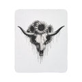 Cow Skull with Sunflowers Blanket | Boho Southwestern Skull Art Throw