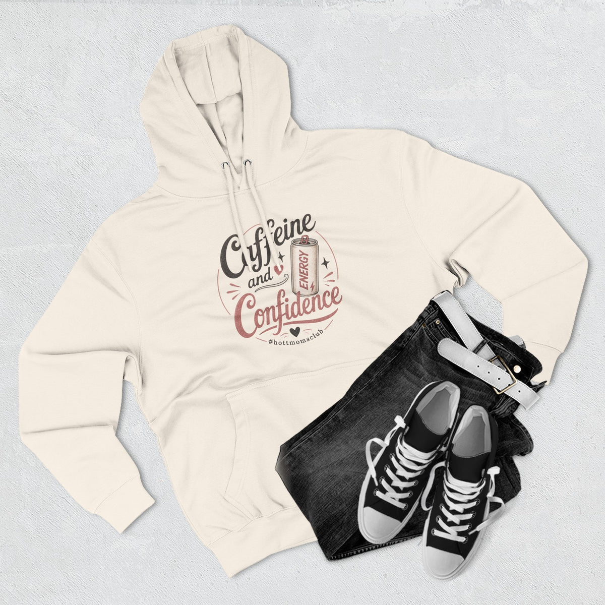 Caffeine and Confidence Hoodie — Women's Coffee Lover Pullover