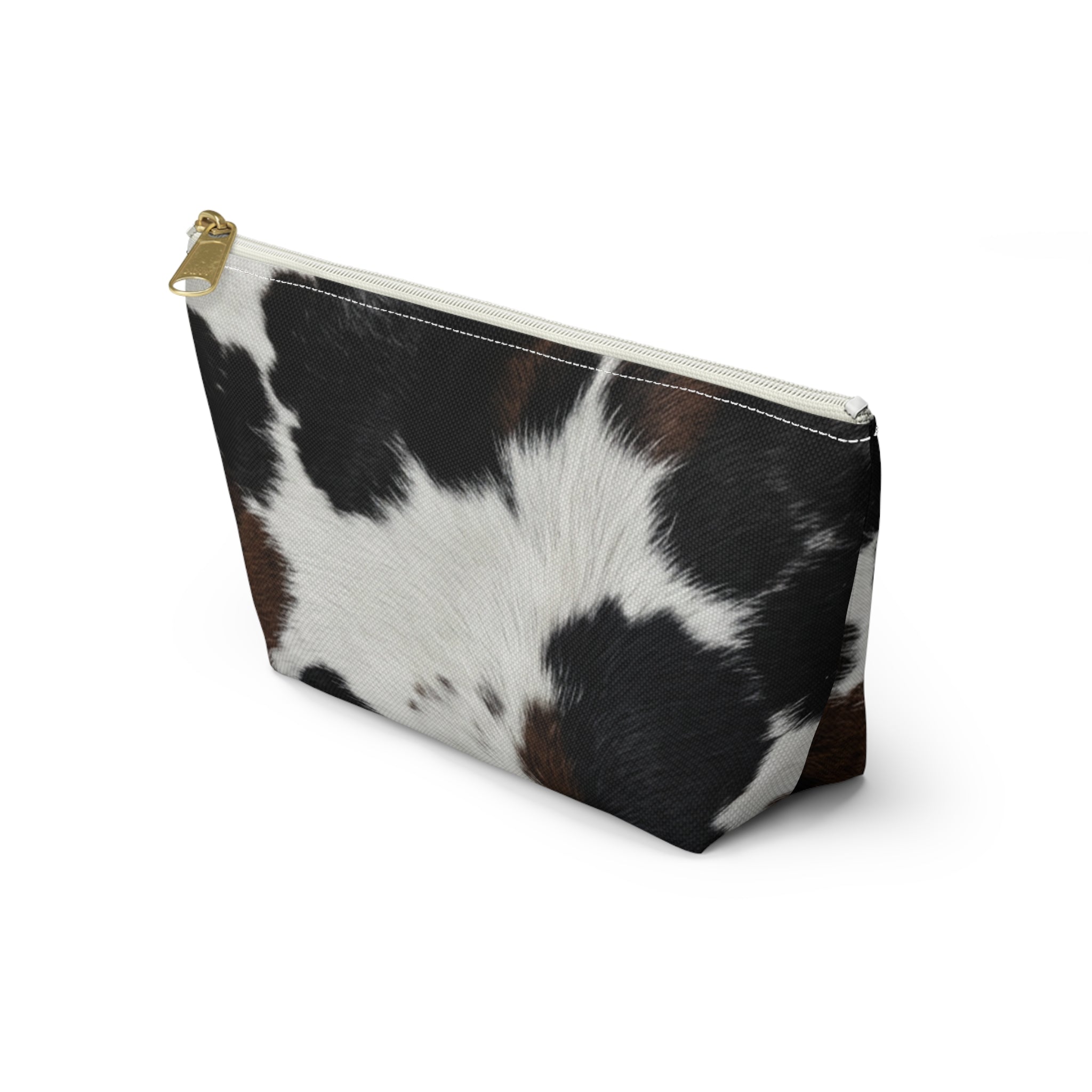 Brown Black Cowhide Print  Pouch | TBottom Makeup Bag
