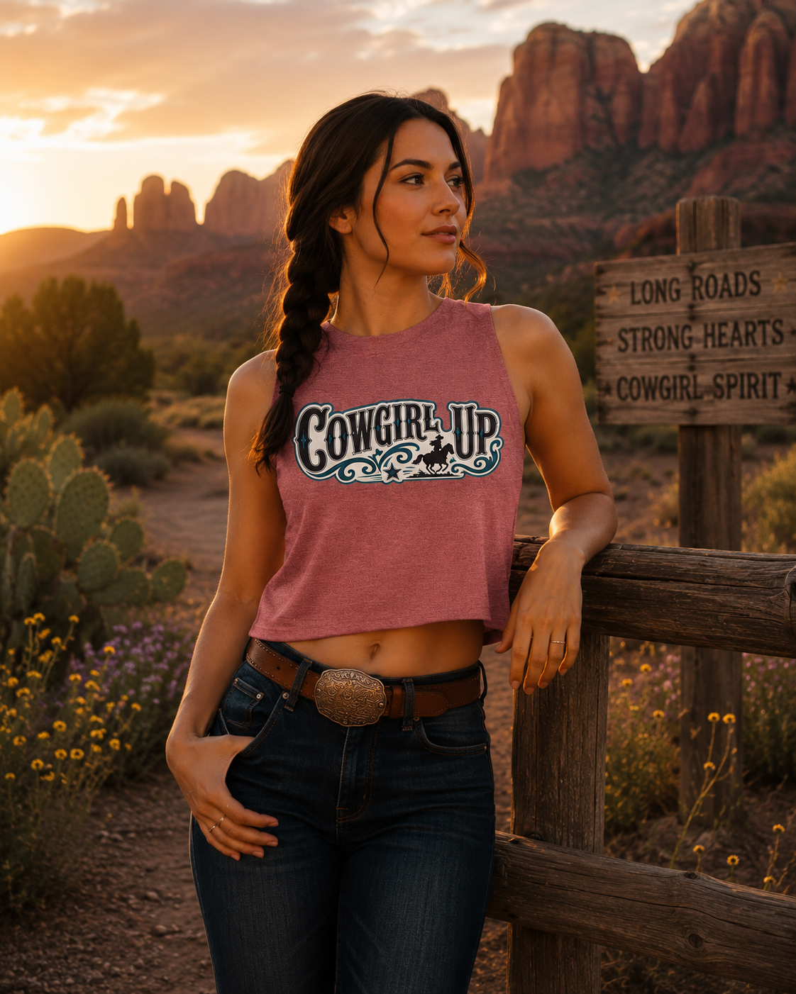Cowgirl Up Crop Top – Western Rodeo Tank for Women