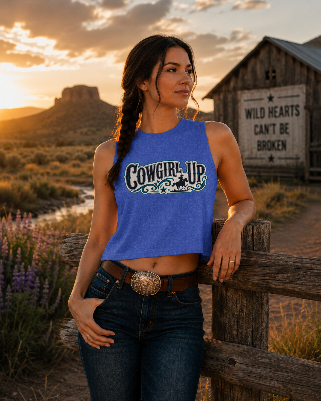 Cowgirl Up Crop Top – Western Rodeo Tank for Women