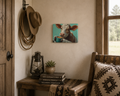 Cow Holding Coffee Canvas