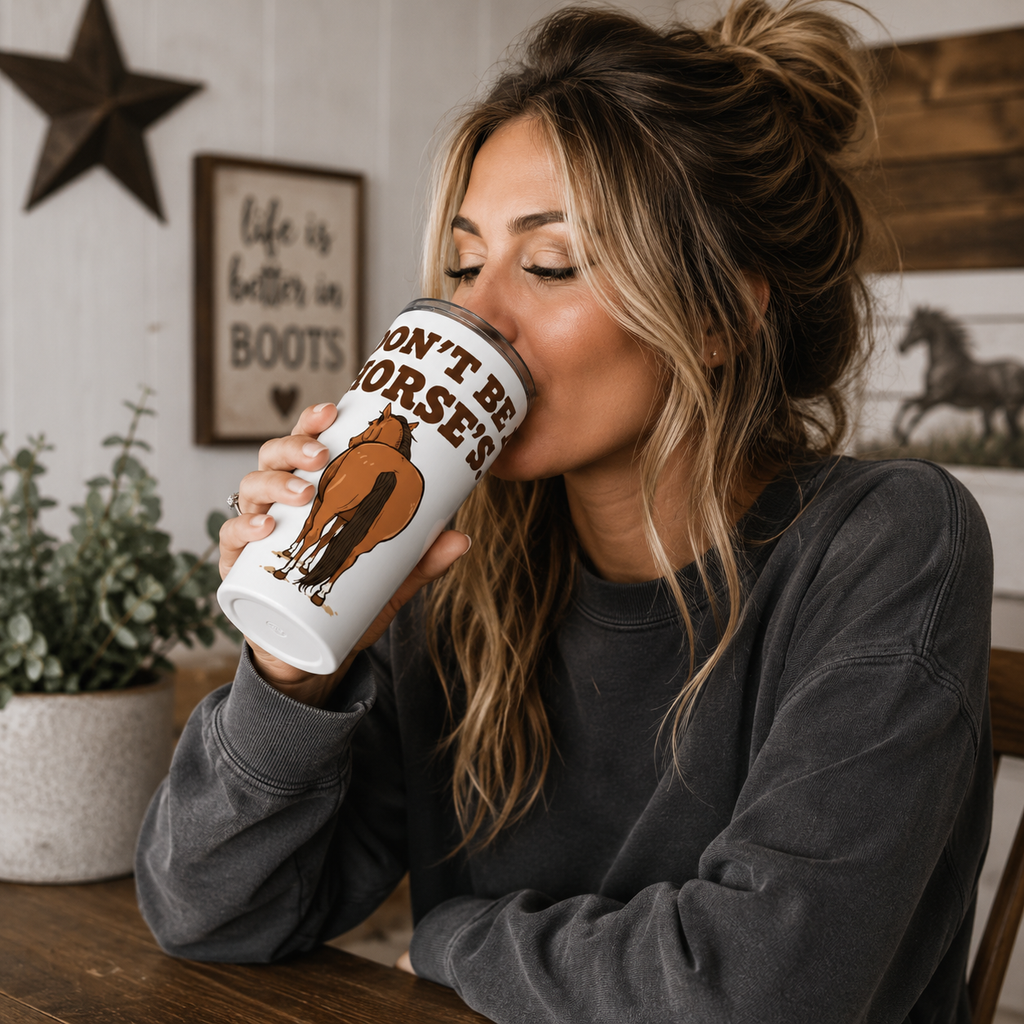 Dont Be a Horses Rear Tumbler | Funny Horse Butt 20oz Travel Cup