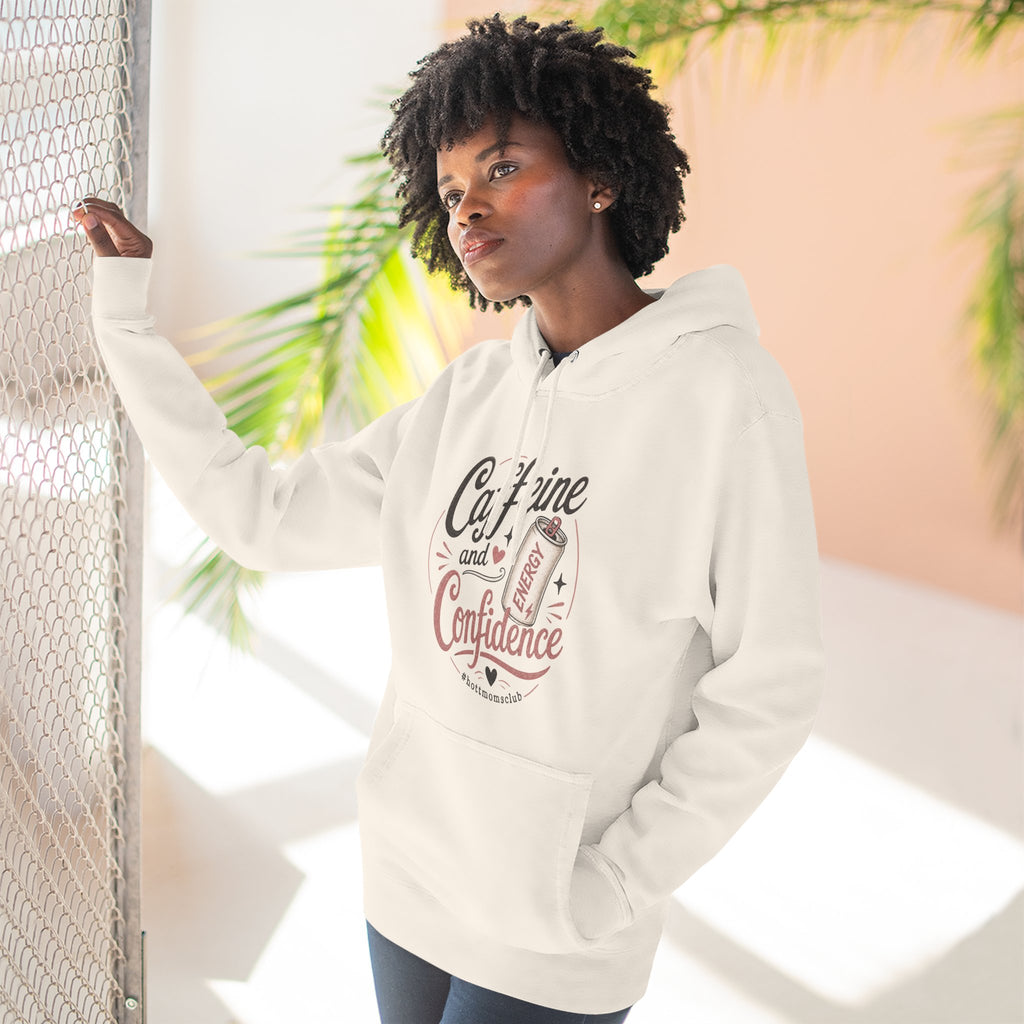 Caffeine and Confidence Hoodie — Women's Coffee Lover Pullover