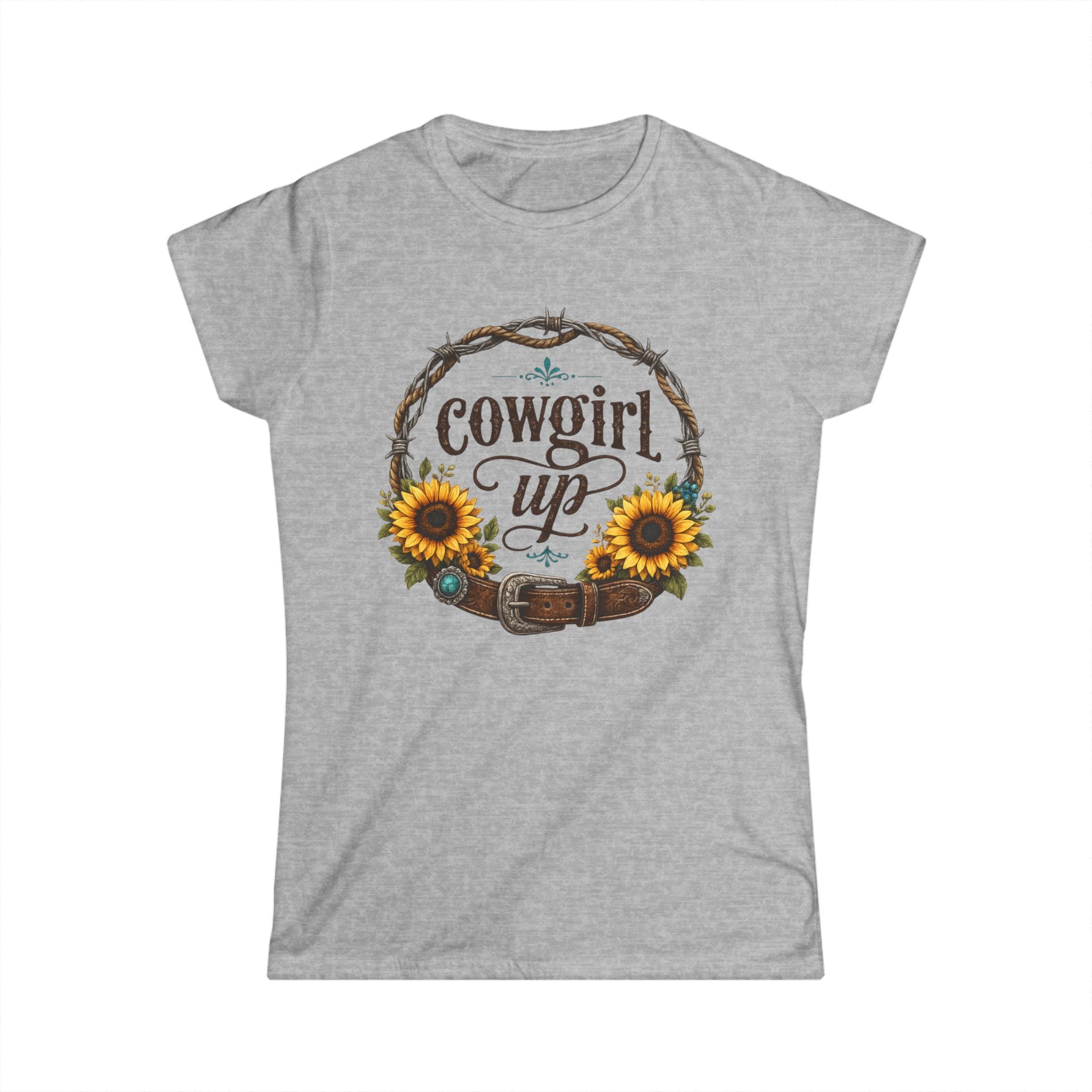 Cowgirl Up Sunflower Tee | Western Floral Ranch Shirt