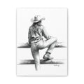 Cowgirl Sketch Canvas Print | Matte Stretched Wall Art