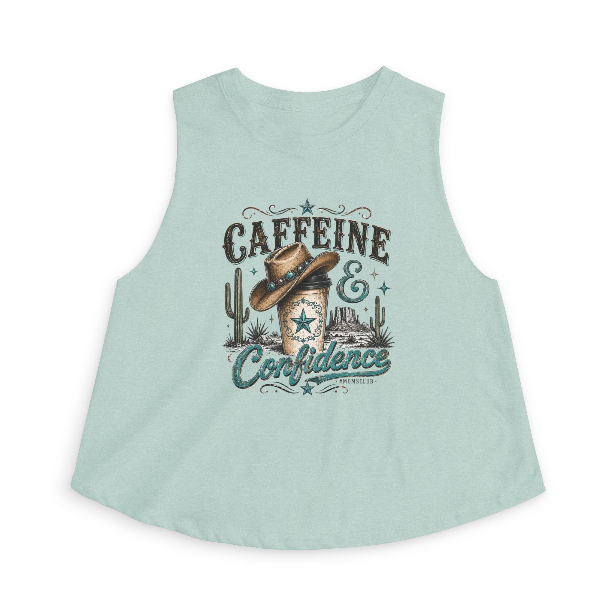 Caffeine & Confidence Crop Top — Western Coffee Lover Tank