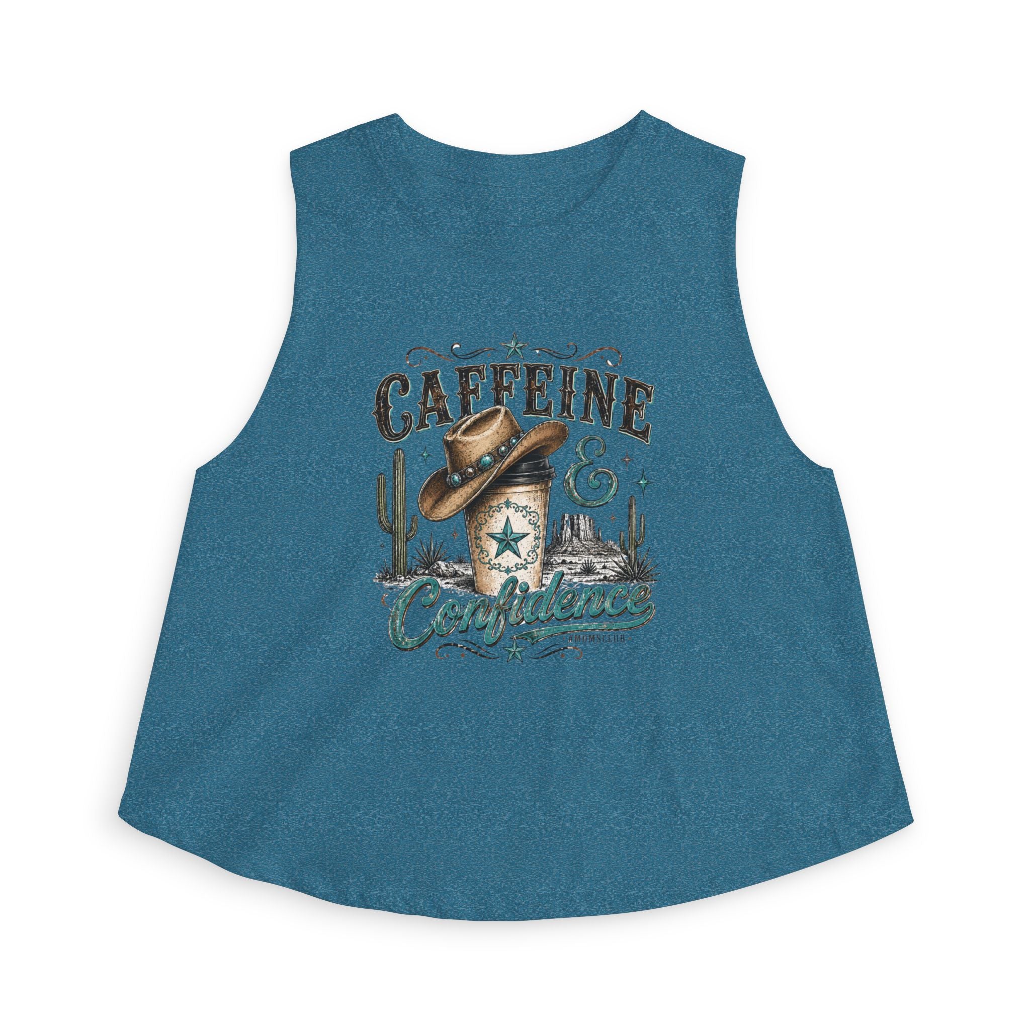 Caffeine & Confidence Crop Top — Western Coffee Lover Tank