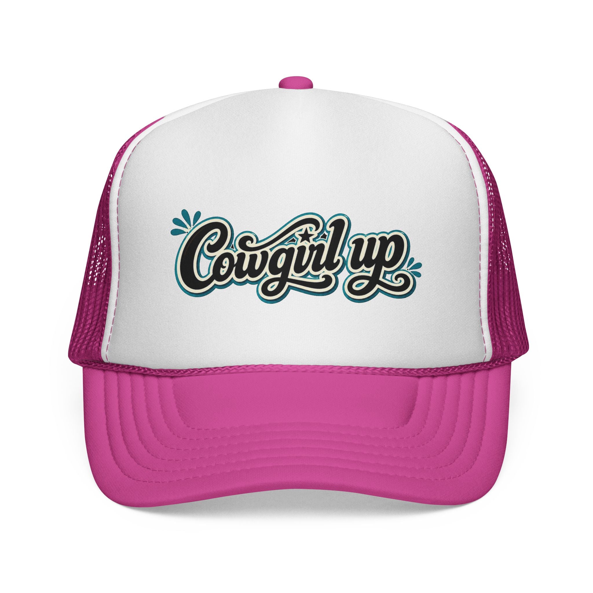 Cowgirl Up Trucker Cap — Retro Western Mesh Hat