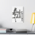 Cowgirl and Child Sketch Canvas