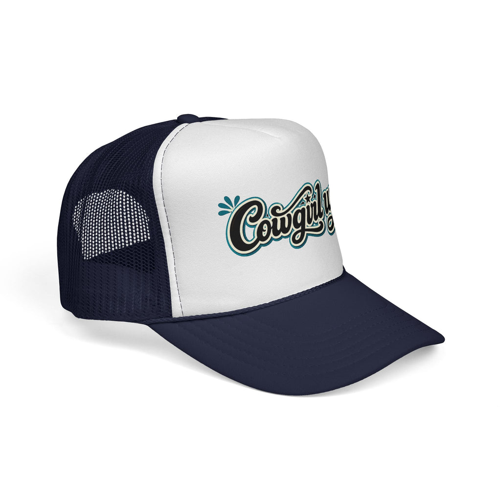 Cowgirl Up Trucker Cap — Retro Western Mesh Hat