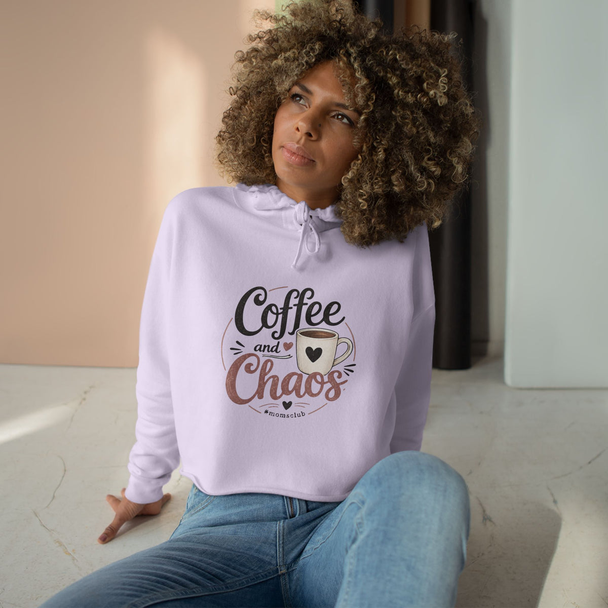 Crop Hoodie coffee and chaos