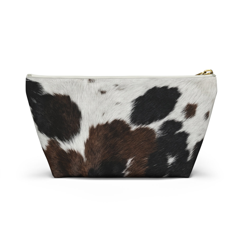 Brown Black Cowhide Print  Pouch | TBottom Makeup Bag