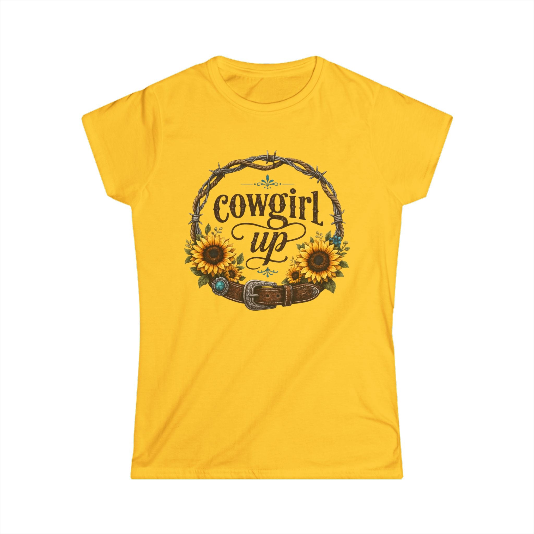 Cowgirl Up Sunflower Tee | Western Floral Ranch Shirt