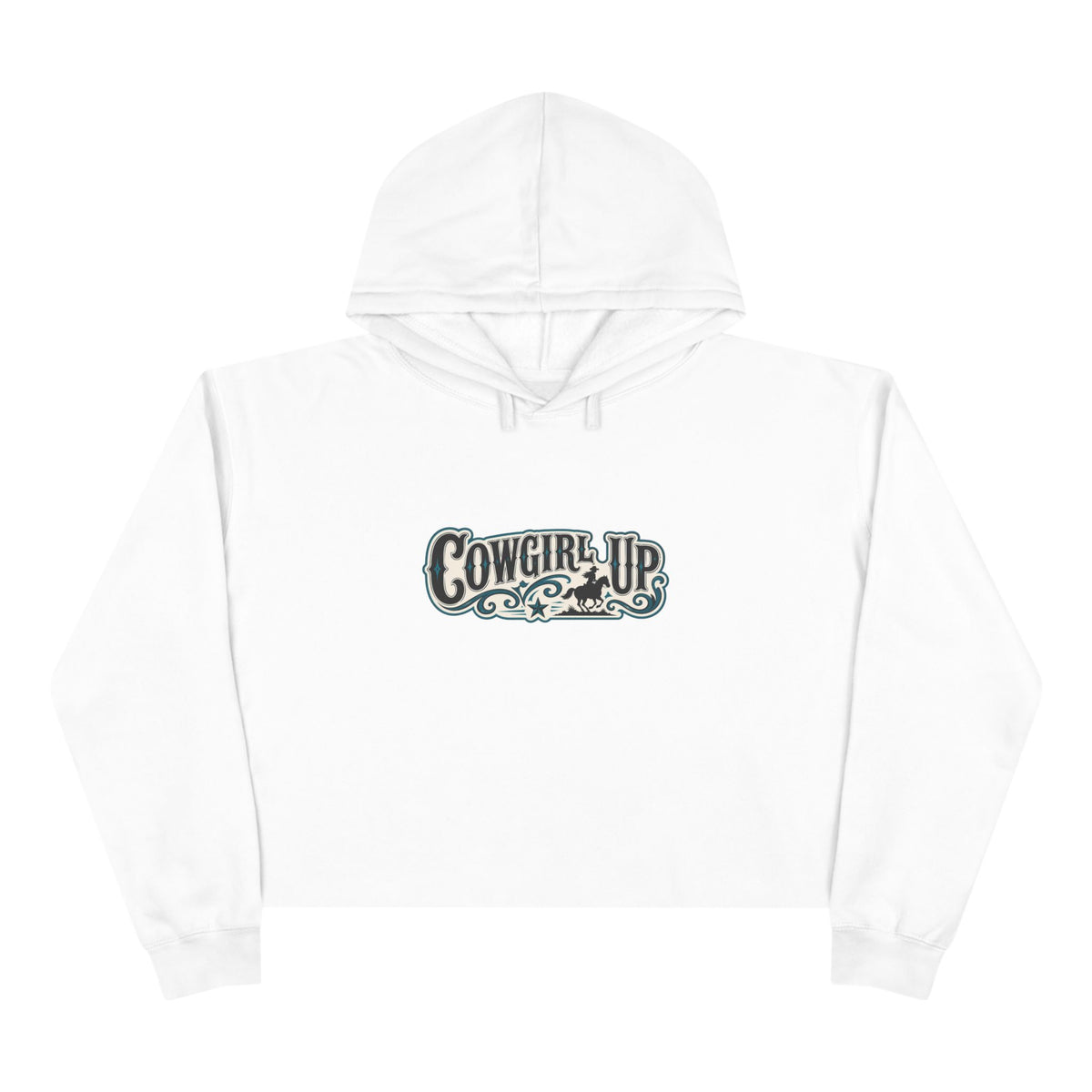 Cowgirl Up Crop Hoodie — Western Graphic Cropped Sweatshirt