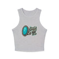 Cowgirl Up Turquoise Ring Buckle Racer Tank Top | Western Cowgirl Graphic